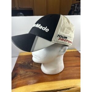 TaylorMade SLDR Tour Preferred Embroidered Golf Black Cap‎ Hat Adjustable Adult